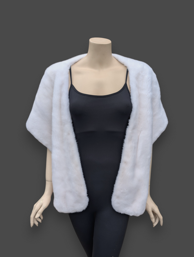 White Mink Stole -One Size