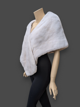 White Mink Stole -One Size