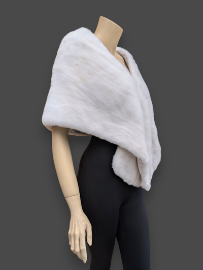 White Mink Stole -One Size