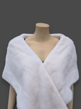 White Mink Stole -One Size