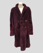 Purple-Dyed Sheared Opossum Mens Fur Coat