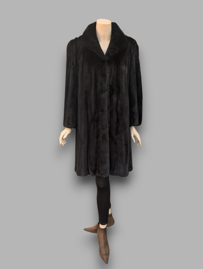 Dark Mink Swing Coat -Medium