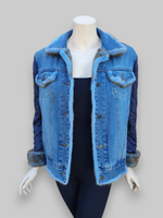 Vintage Denim and Blue-Dyed Mink Lined Jacket -Medium