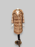 Vintage Pastel Horizontal Cut Mink Coat -Large