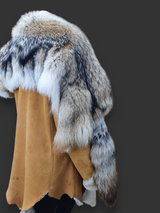 Vintage Rust Shearling & Coyote Jacket -Small