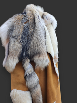 Vintage Rust Shearling & Coyote Jacket -Small