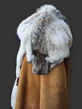 Vintage Rust Shearling & Coyote Jacket -Small