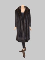 Vintage Dark Brown Mink Coat -Large