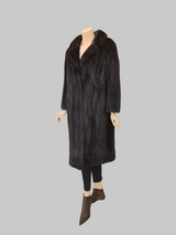 Vintage Dark Brown Mink Coat -Large