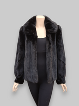 Black Dyed Mink Stroller -Large