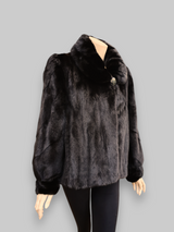 Black Dyed Mink Stroller -Large