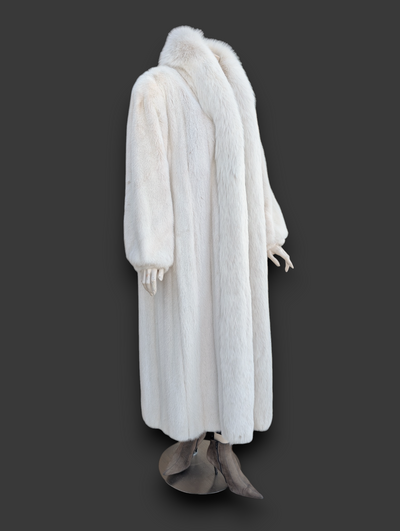 Blush Mink w/ Fox Trim Coat -Extra Large