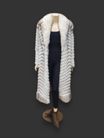 Vintage Chevron Cut Blue Fox Coat -Small