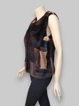 Vintage Multicolor Mink Sections Vest -Small/Medium