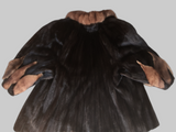 Vintage Dark Brown Mink & Sable Short Coat -Large