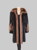 Vintage Dark Brown Mink & Sable Short Coat -Large