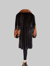 Vintage Dark Brown Mink & Sable Short Coat -Large