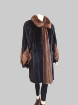 Vintage Dark Brown Mink & Sable Short Coat -Large