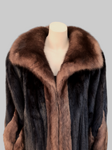 Vintage Dark Brown Mink & Sable Short Coat -Large