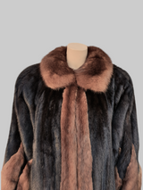 Vintage Dark Brown Mink & Sable Short Coat -Large