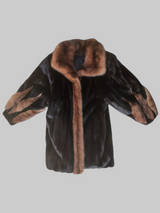 Vintage Dark Brown Mink & Sable Short Coat -Large
