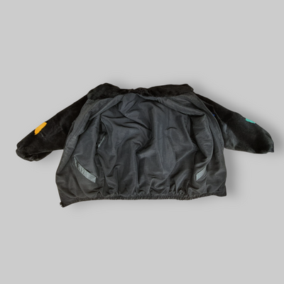 Vintage Black/Multicolor Reversible Rabbit Jacket -XL