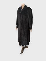 Dark Mink Coat w/ Dyed Fox Trim -Medium