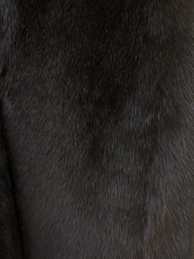 Dark Mink Coat w/ Dyed Fox Trim -Medium