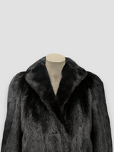 Black Dyed Mink Coat -Small
