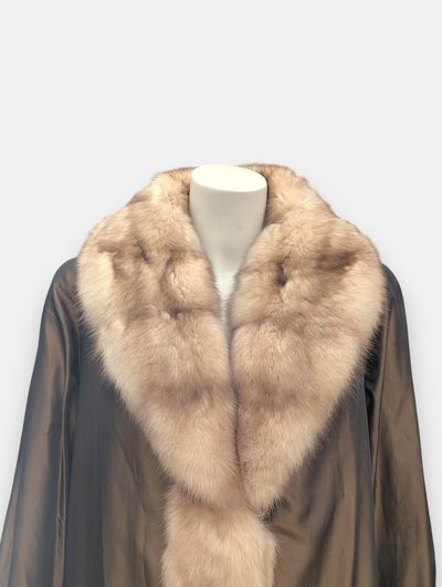 Reversible Sheared Mink & Golden Sable Coat -Medium/Large