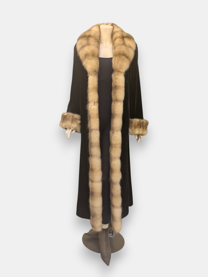 Reversible Sheared Mink & Golden Sable Coat -Medium/Large