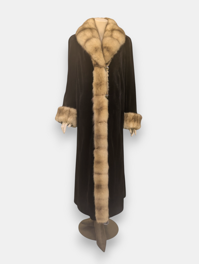 Reversible Sheared Mink & Golden Sable Coat -Medium/Large