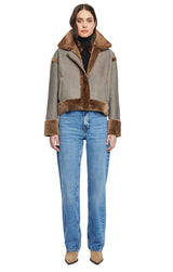 Latte Shearling Jacket -Small