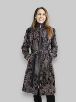 Purple Lamb Calgan & Leather Coat -Small/Medium