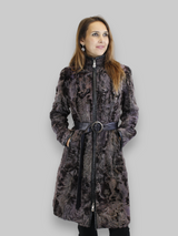 Purple Lamb Calgan & Leather Coat -Small/Medium