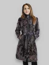 Purple Lamb Calgan & Leather Coat -Small/Medium