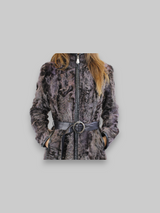Purple Lamb Calgan & Leather Coat -Small/Medium