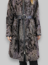 Purple Lamb Calgan & Leather Coat -Small/Medium
