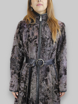 Purple Lamb Calgan & Leather Coat -Small/Medium