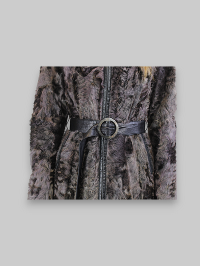 Purple Lamb Calgan & Leather Coat -Small/Medium