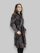 Purple Lamb Calgan & Leather Coat -Small/Medium