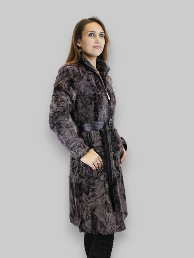 Purple Lamb Calgan & Leather Coat -Small/Medium