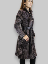 Purple Lamb Calgan & Leather Coat -Small/Medium