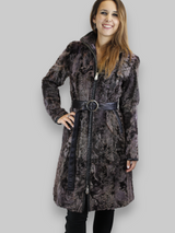 Purple Lamb Calgan & Leather Coat -Small/Medium