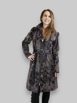 Purple Lamb Calgan & Leather Coat -Small/Medium