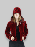 Red Sheared Beaver w/ Swakara Lamb Jacket -Small/Medium
