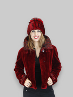 Red Sheared Beaver w/ Swakara Lamb Jacket -Small/Medium