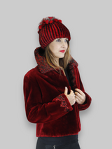 Red Sheared Beaver w/ Swakara Lamb Jacket -Small/Medium