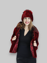Red Sheared Beaver w/ Swakara Lamb Jacket -Small/Medium