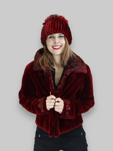 Red Sheared Beaver w/ Swakara Lamb Jacket -Small/Medium